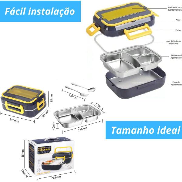 Marmita Termica Eletrica Portatil Carro Caminhão 110 E 12v Cor Branca - AL Imagem de Marmita Termica Eletrica Portatil Carro Caminhão 110 E 12v Cor Branca