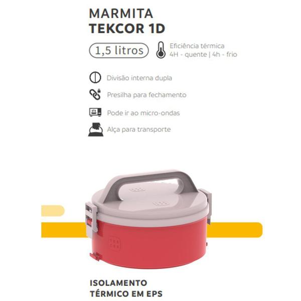 Imagem de Marmita Térmica Marmitex Termoprato Com Divisória 1D Tekcor 1,5L  - Soprano