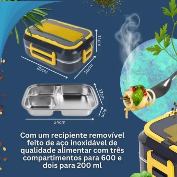 Imagem de Marmiteira Elétrica Inox Portátil 220v/110v Aquecimento Rápido