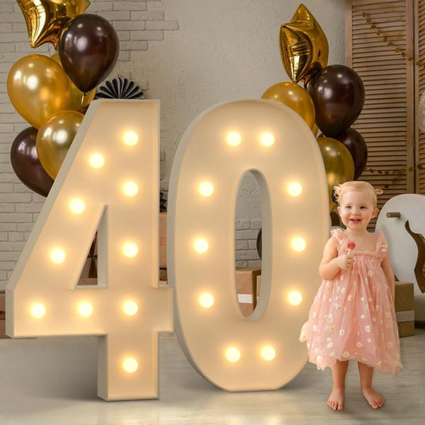 Imagem de Marquee Numbers imprsv 40 para decoração de festa de 40 anos