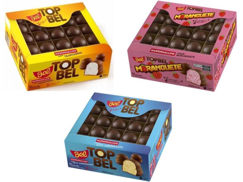Marshmallow Chocolate Topbel C/ 50un - 900g Imagem de Marshmallow Chocolate Topbel C/ 50un - 900g