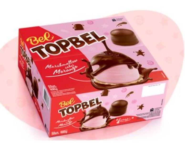 Imagem de Marshmallow de morango top bells bel c/50 unidades