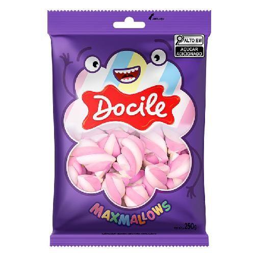 Imagem de Marshmallow Docile Twist Rosa e Branco - Pacote com 250G