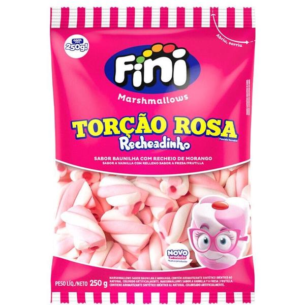 Imagem de Marshmallow Fini Recheado 250g Torcao Rosa