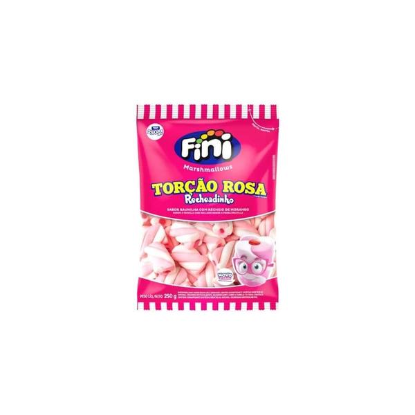 Imagem de Marshmallow Fini Torção Rosa Recheadinho Pacote com 250grs