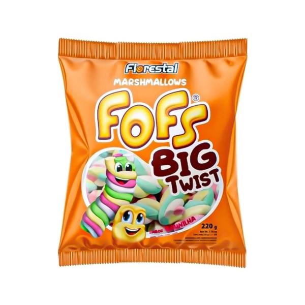 Imagem de Marshmallow Fofs Big Twist Baunilha Colorido - 220g