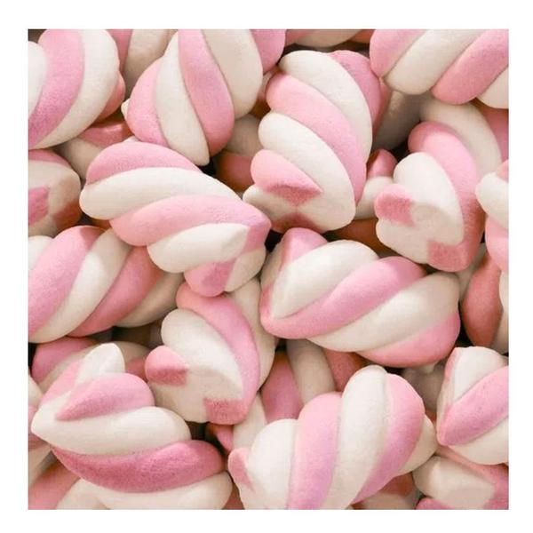 Imagem de Marshmallow Torção Recheadinho Rosa e Branco Fini - 250g