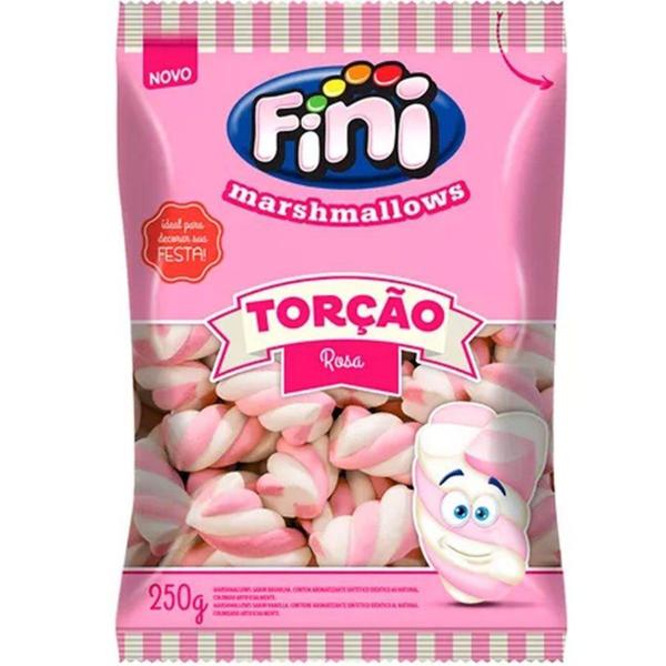 Imagem de Marshmallow Torção Rosa 250g - Aluá festas