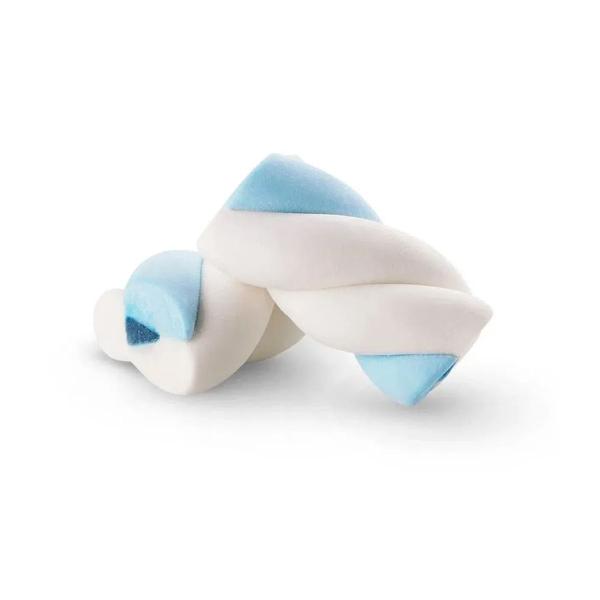 Imagem de Marshmallow Twist Recheado Branco e Azul Maxmallows - 220g