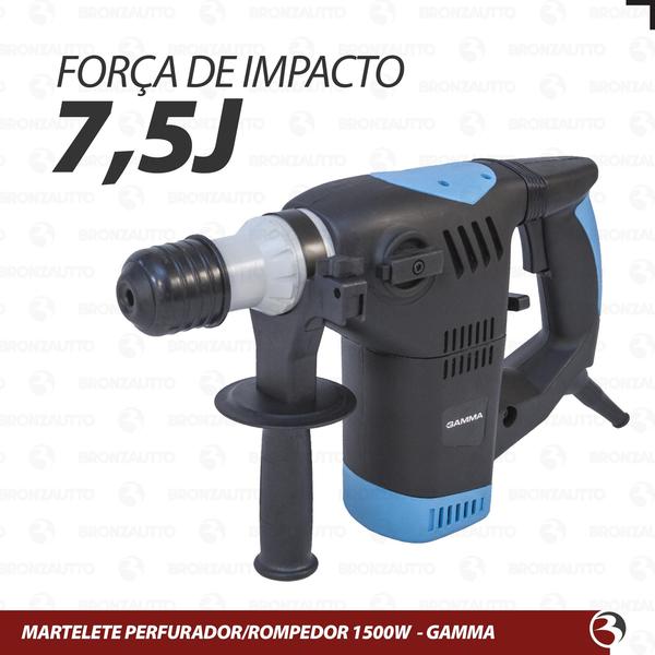 Imagem de Martelete Perfurador Rompedor 1500w G1951 Furadeira 730 Rpm Gamma