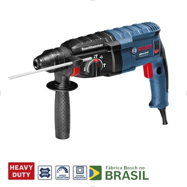 Imagem de Martelete Perfurador Rompedor SDS-PLUS 820W 2,7KG com Maleta GBH 2-24D BOSCH 220V