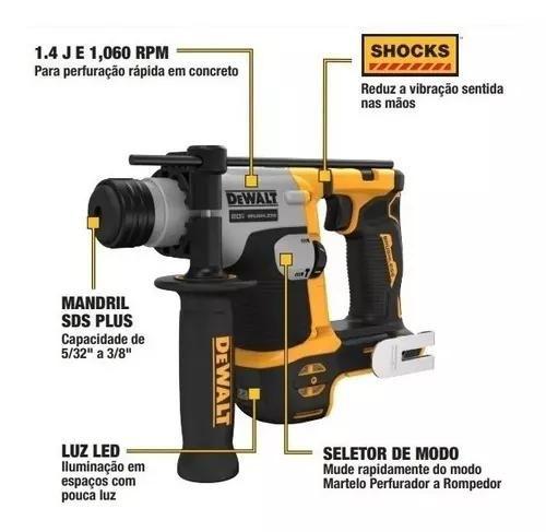 Imagem de Martelete Rompedor Perfurador SDS Plus 5/8 20V Atomic DCH172B Dewalt