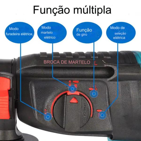 Imagem de Martelete Rotativo Rompedor 960w com Maleta 12 Peças