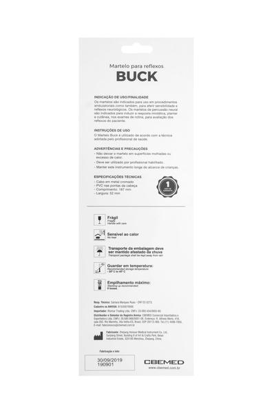 Imagem de Martelo Buck BIC Para Exame De Reflexos + Goniometro De PVC 20cm + Trena Coração Antropométrica