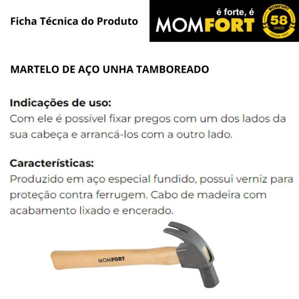 Imagem de Martelo de Aço Com Unha Tamboreado Nº27 - MomFort