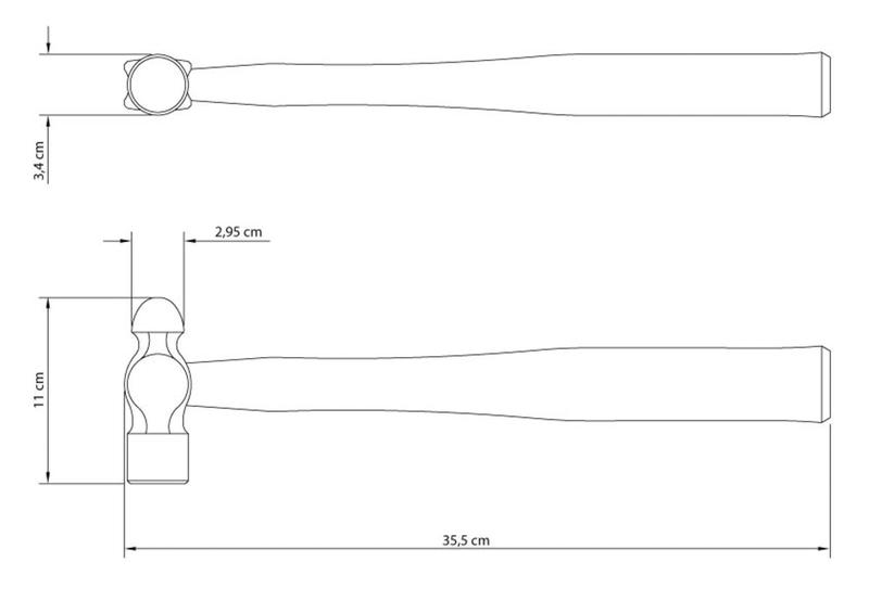 Imagem de Martelo de Bola 500 g Tramontina Basic com Cabo em Madeira Envernizada