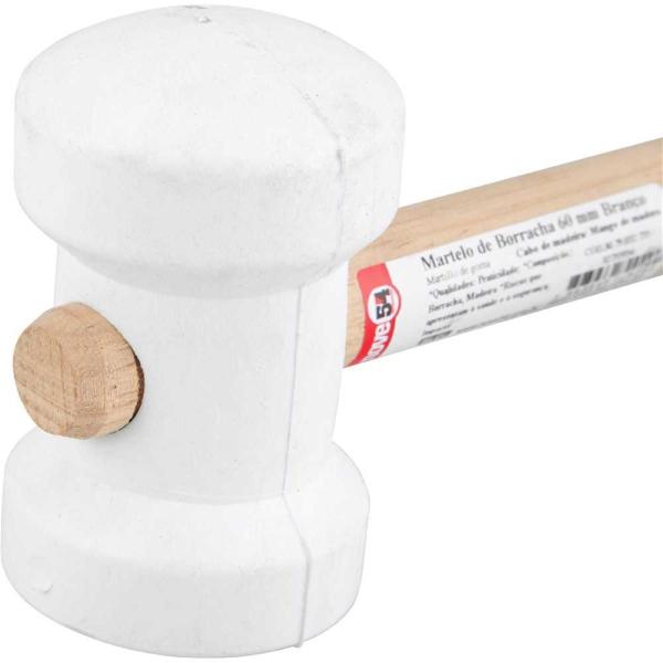 Imagem de Martelo De Borracha 60mm Branco Nove54