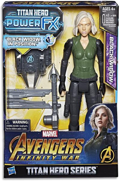 Imagem de Marvel Avengers: Infinity War Titan Hero Power FX Black Widow inclui figura, pacote, acessório e instruções Idade 4 ou mais