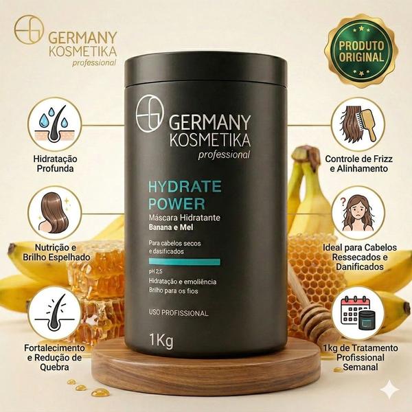 Máscara Banana e Mel 1kg Germany Kosmetika Nutrição e Brilho