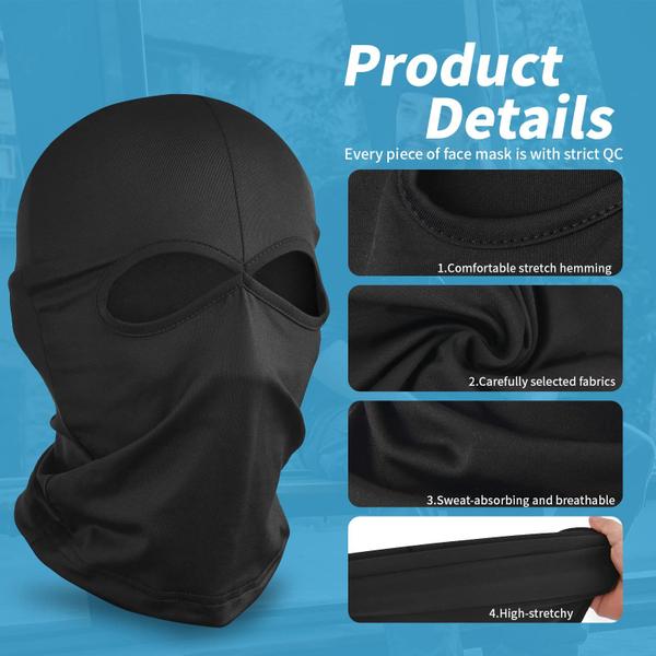 Imagem de Máscara de esqui Máscara facial Balaclava YESLIFE preta para homens e mulheres