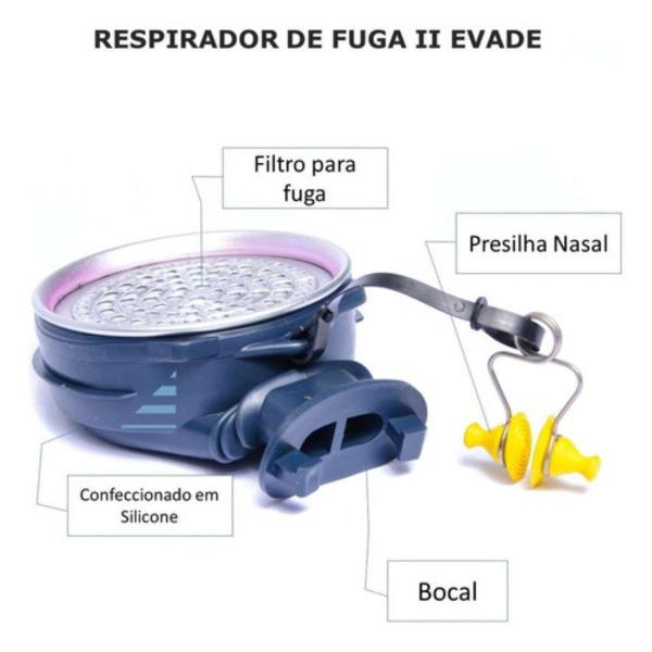 Imagem de Máscara De Fuga Air Safety Evade 2 Abek Para Gases Tóxicos CA5821 emergência