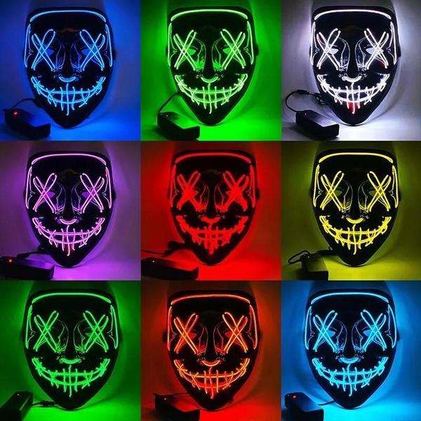 Imagem de Máscara de LED Neon para Halloween - Brilhante para Festa à Fantasia