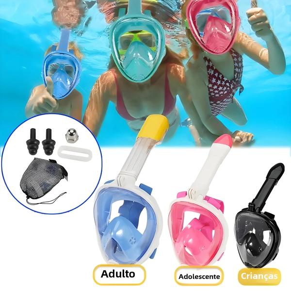 Imagem de Máscara de Mergulho com Snorkel para Crianças e Adultos - Antiembaçante