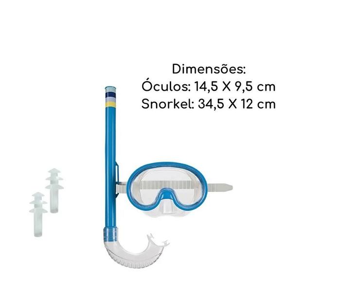 Imagem de Mascara De Mergulho E Snorkel Azul Infantil 1884 - Mor