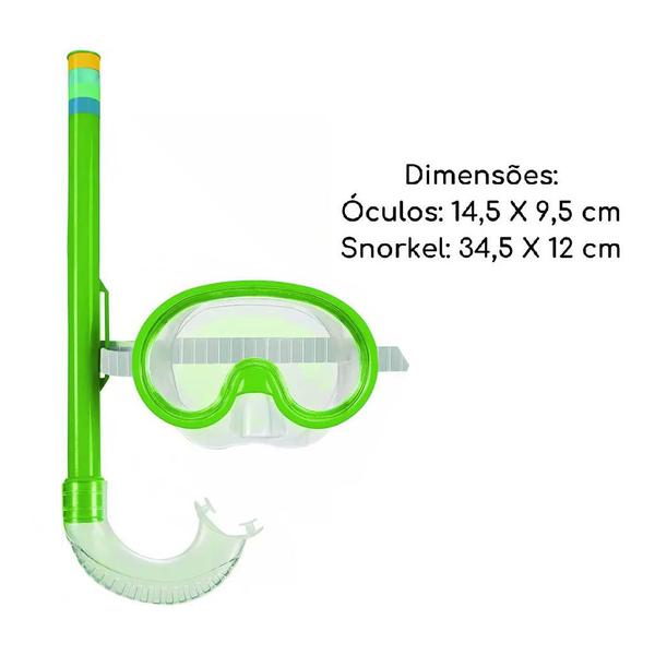 Imagem de Mascara De Mergulho E Snorkel Verde Infantil 1884 - Mor