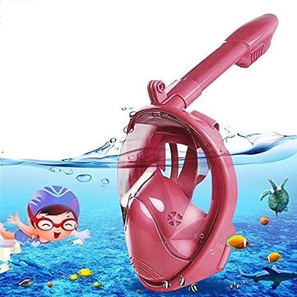 Imagem de Máscara de Mergulho Infantil Snorkel Full Face Antiembaçante Suporte Câmera Acessórios Natação Praia Mar Piscina