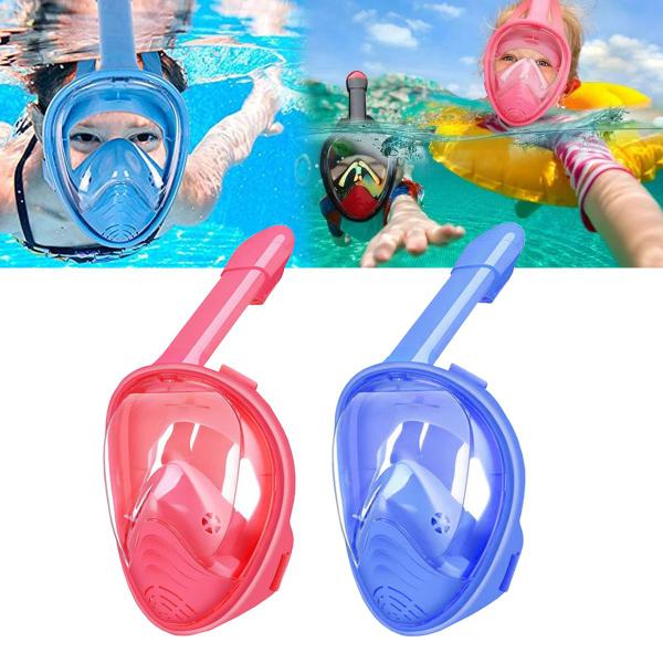 Imagem de Máscara de Mergulho Infantil Snorkel Full Face Antiembaçante Suporte Câmera Acessórios Natação Praia Mar Piscina