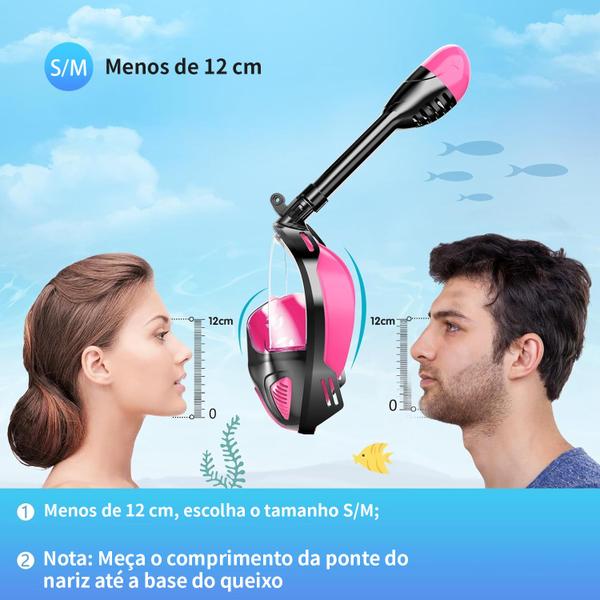 Imagem de Máscara de Mergulho Kit Óculos Antiembaçante Snorkel Respirador Com Válvula à Prova D'água Original