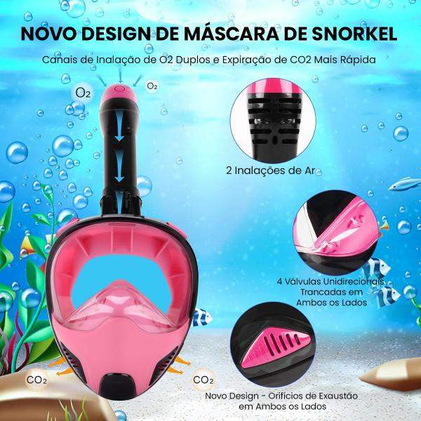 Imagem de Máscara de Mergulho Kit Óculos Antiembaçante Snorkel Respirador Com Válvula à Prova D'água Original