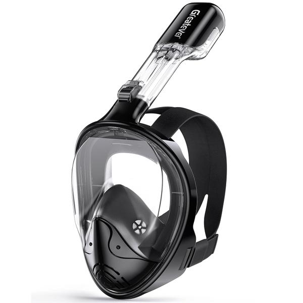 Máscara de snorkel Greatever Full Face com sistema respiratório de topo seco Imagem de Máscara de snorkel Greatever Full Face com sistema respiratório de topo seco