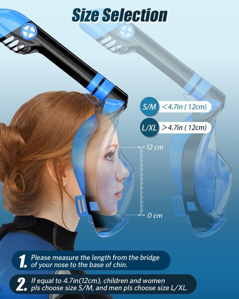 Imagem de Máscara de snorkel QingSong Full Face para adultos com suporte de câmera