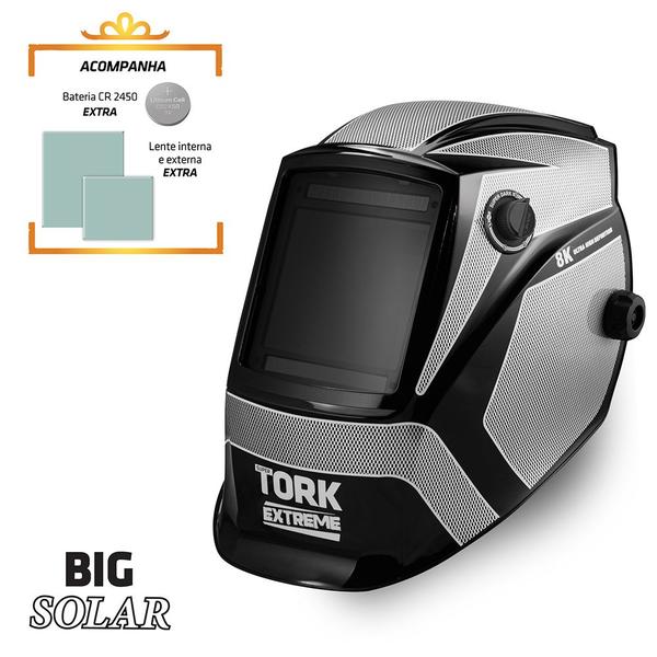 Imagem de Máscara de Solda Autmática 8k Big Solar + Esquadro + 2 Lentes Super Tork