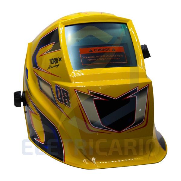 Imagem de Mascara de Solda Eletrodo Tig Mig Corte Plasma 4K Escurecimento Automatico Racing 08 Tork