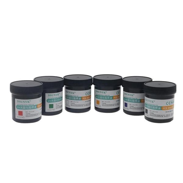 Máscara de Solda Fotossensível UV DSUNYK - Tinta 100g para BGA, PCB e Fluxo de Óleo Imagem de Máscara de Solda Fotossensível UV DSUNYK - Tinta 100g para BGA, PCB e Fluxo de Óleo