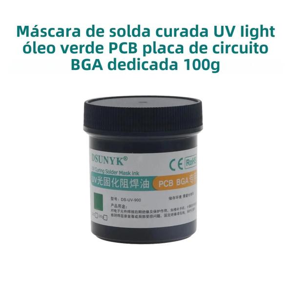 Máscara de Solda Fotossensível UV DSUNYK - Tinta 100g para BGA, PCB e Fluxo de Óleo Imagem de Máscara de Solda Fotossensível UV DSUNYK - Tinta 100g para BGA, PCB e Fluxo de Óleo