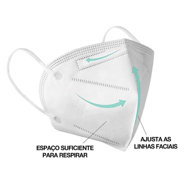 Máscara Descartável Branca KN95 PFF2 WWDoll 5 Camadas Anvisa Imagem de Máscara Descartável Branca KN95 PFF2 WWDoll 5 Camadas Anvisa
