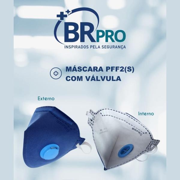 Imagem de Máscara descartavel  respirador pff2(s) c/ valvula azul brpro br210