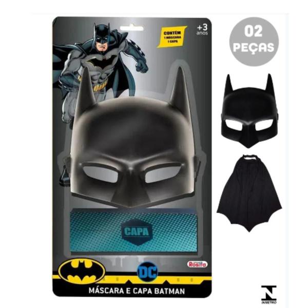 Imagem de Máscara Do Batman Com Capa Fantasia Infantil Brinquedo