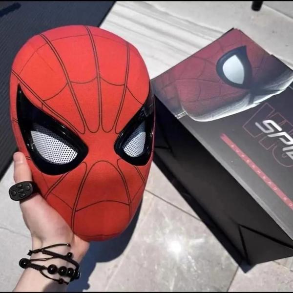 Imagem de Máscara do Homem-Aranha com Controle Remoto e Olhos Móveis - Fantasia Infantil para Halloween