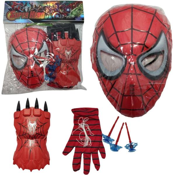 Máscara Do Homem Aranha Com Lança Teia De Garra - Sacks Imagem de Máscara Do Homem Aranha Com Lança Teia De Garra