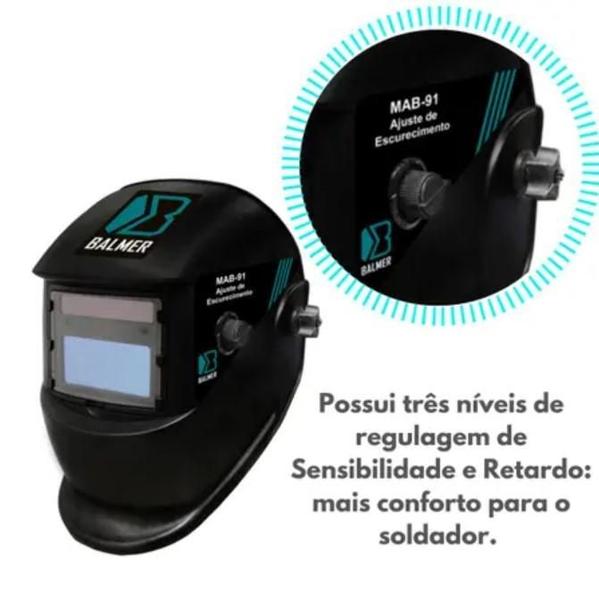 Imagem de Mascara Eletronica De Solda Com Regulagem Din 9 -13 Mab 91