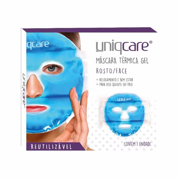 Imagem de Mascara facial termica gel rosto uniqmed uniqcare azul