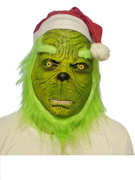 Imagem de Máscara Grinch Verde Monstro Noel Com Luvas Fantasia Natal