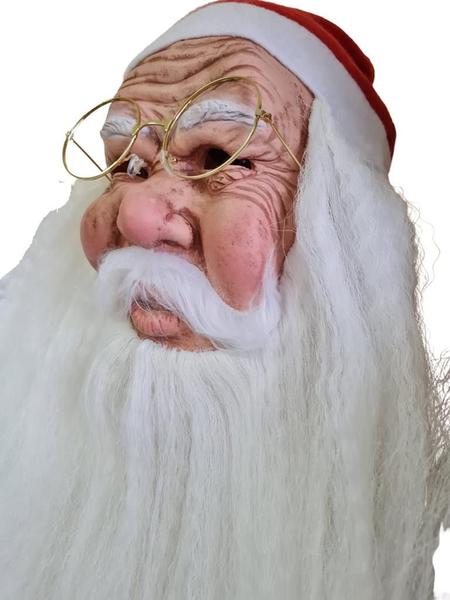 Imagem de Máscara Látex Papai Noel Realista c/ Óculos Natal Fantasia