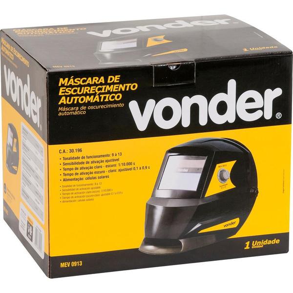 Mascara Para Solda Automática Tonalidade 9-13 Com Catraca Me - Vonder Imagem de Mascara Para Solda Automática Tonalidade 9-13 Com Catraca Me