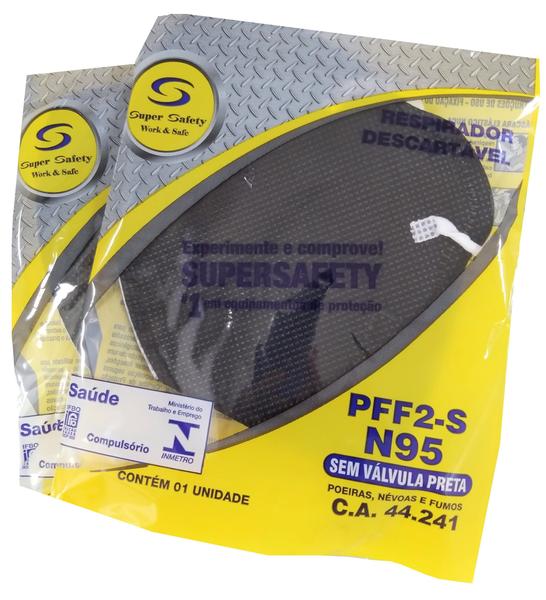 Imagem de Mascara pff2 n95 elástico na orelha super safety ( kit 2 pecas )